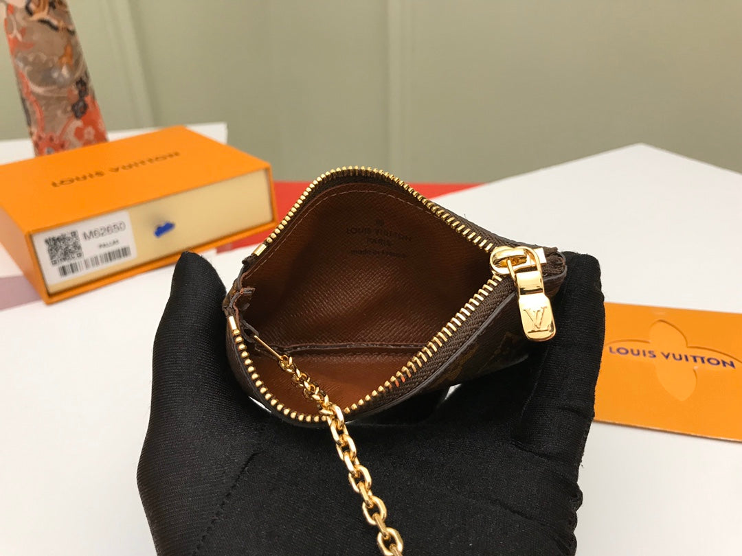 Pochette à clés LV 12 en toile monogrammée marron 