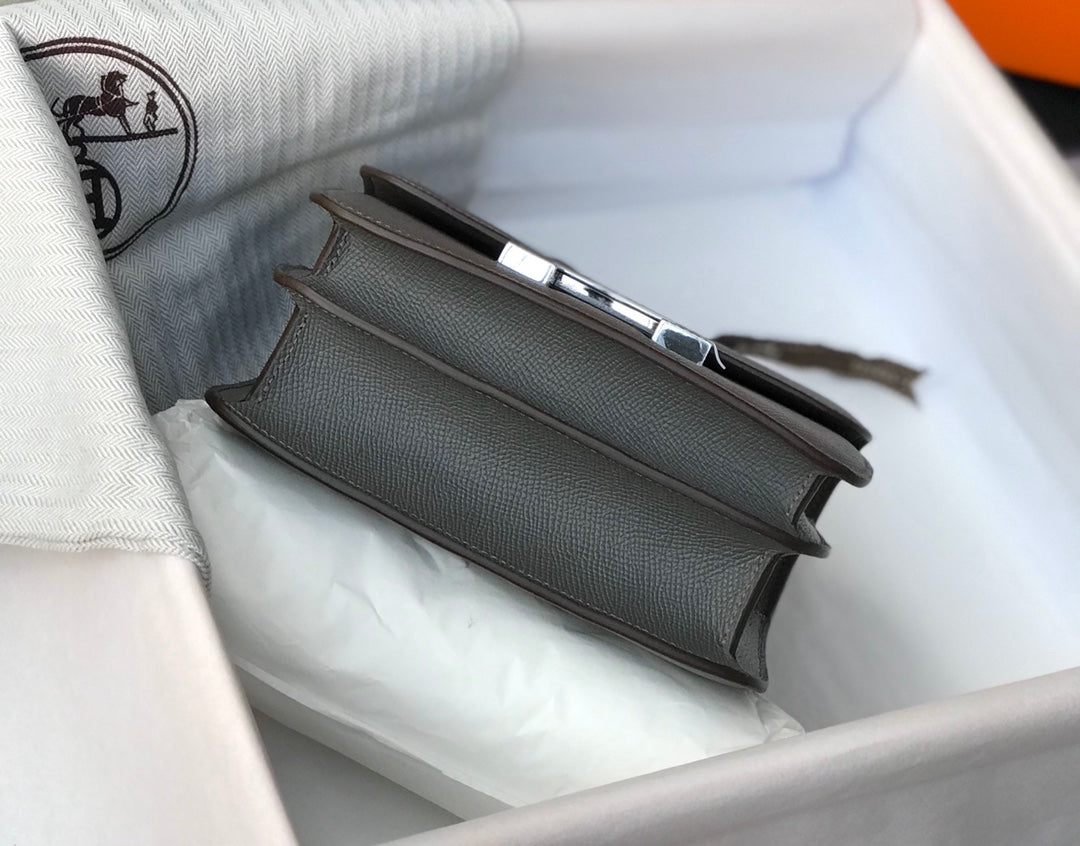 HM コンスタンスバッグ グレー エプソムレザー シルバー金具