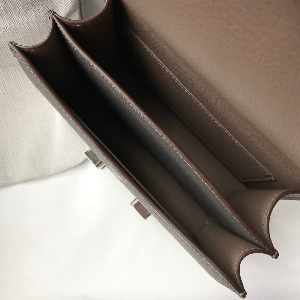 HM コンスタンスバッグ グレー エプソムレザー シルバー金具