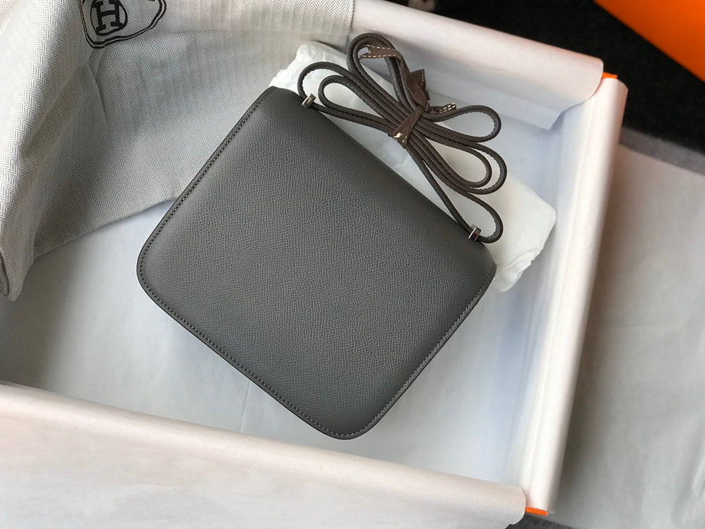 HM コンスタンスバッグ グレー エプソムレザー シルバー金具
