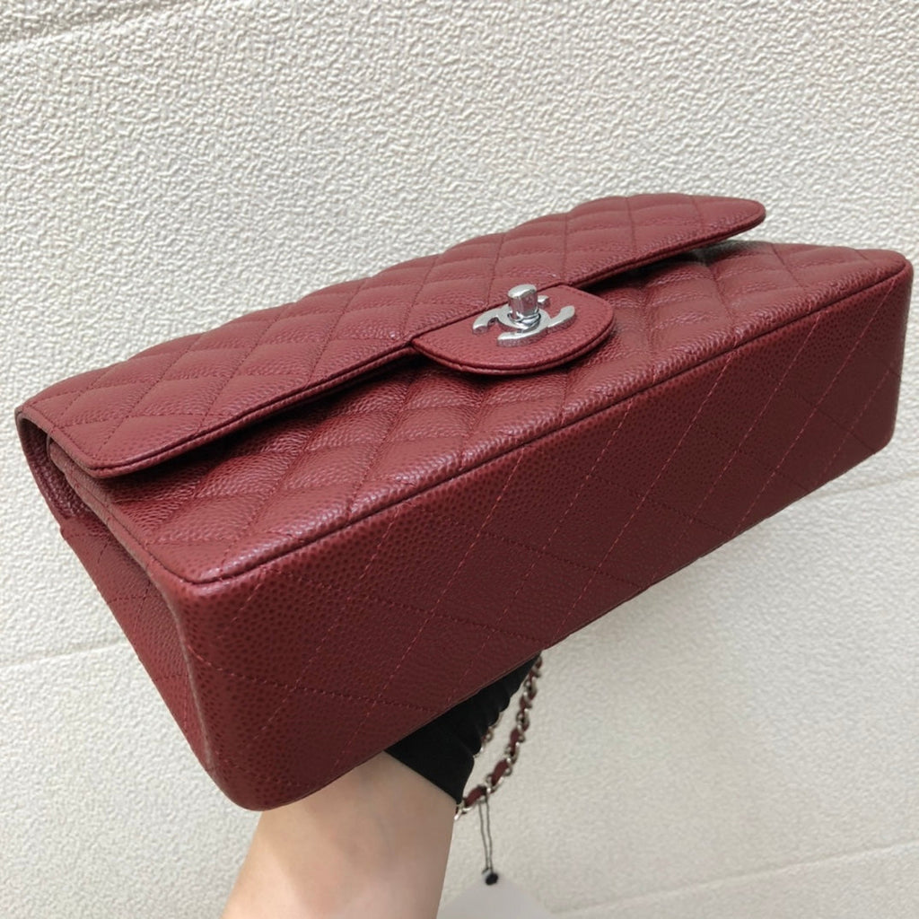 FLAP BAG MEDIUM 25 WINE CAVIAR SHW