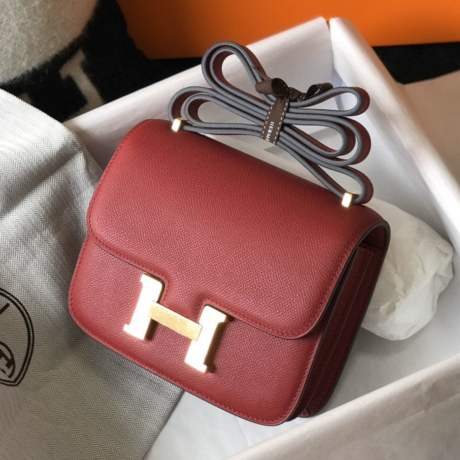 CONSTANCE 18 EPSOM ROUGE FONCÉ QUINCAILLERIE OR