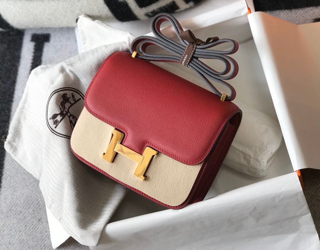 CONSTANCE 18 EPSOM ROUGE FONCÉ QUINCAILLERIE OR
