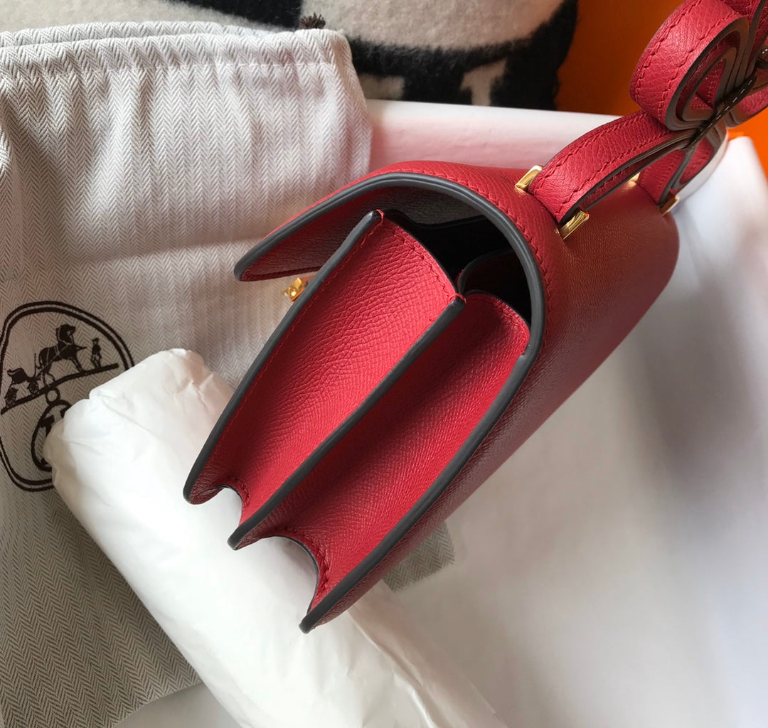 CONSTANCE 18 EPSOM ROUGE FONCÉ QUINCAILLERIE OR