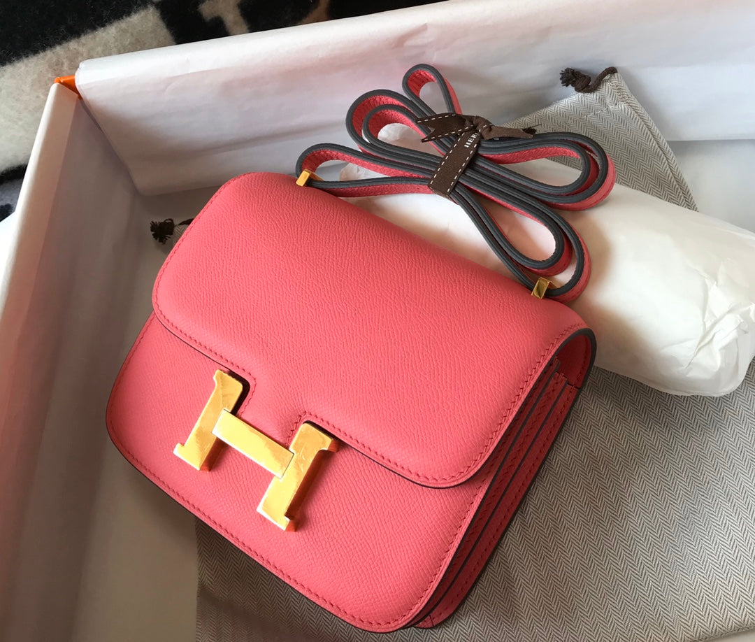 CONSTANCE 18 ROSE FONCÉ EPSOM QUINCAILLERIE OR