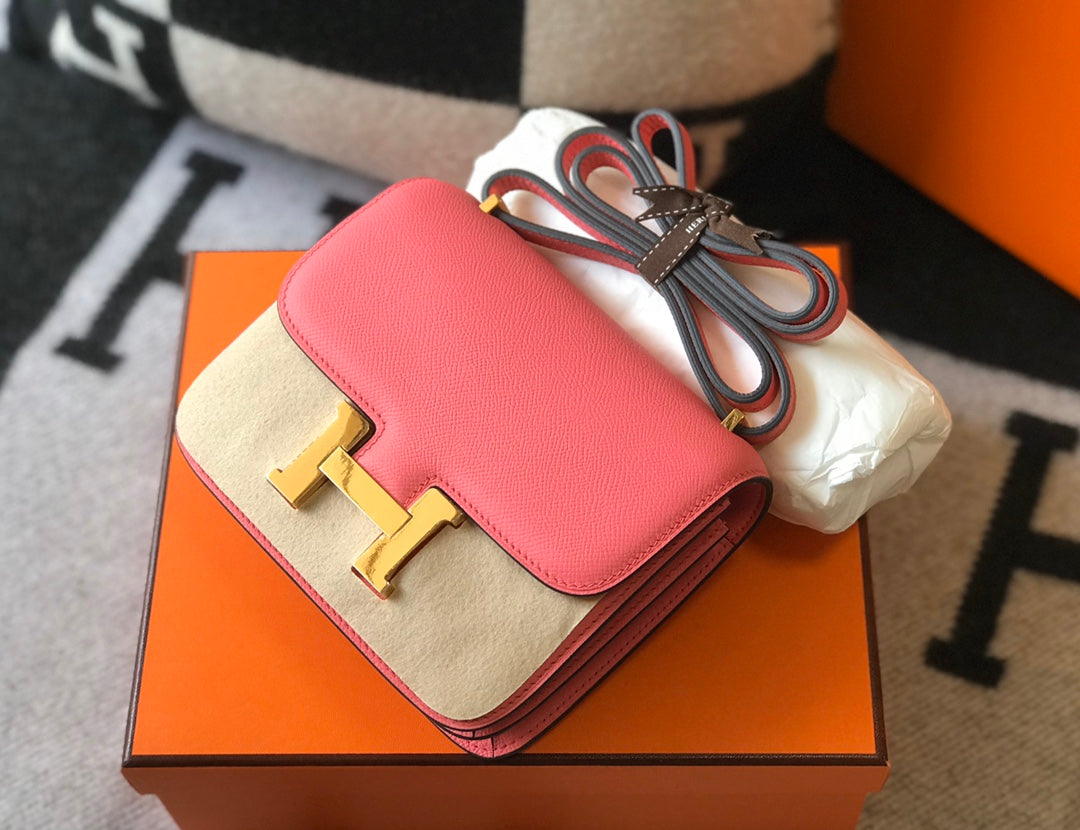 CONSTANCE 18 ROSE FONCÉ EPSOM QUINCAILLERIE OR