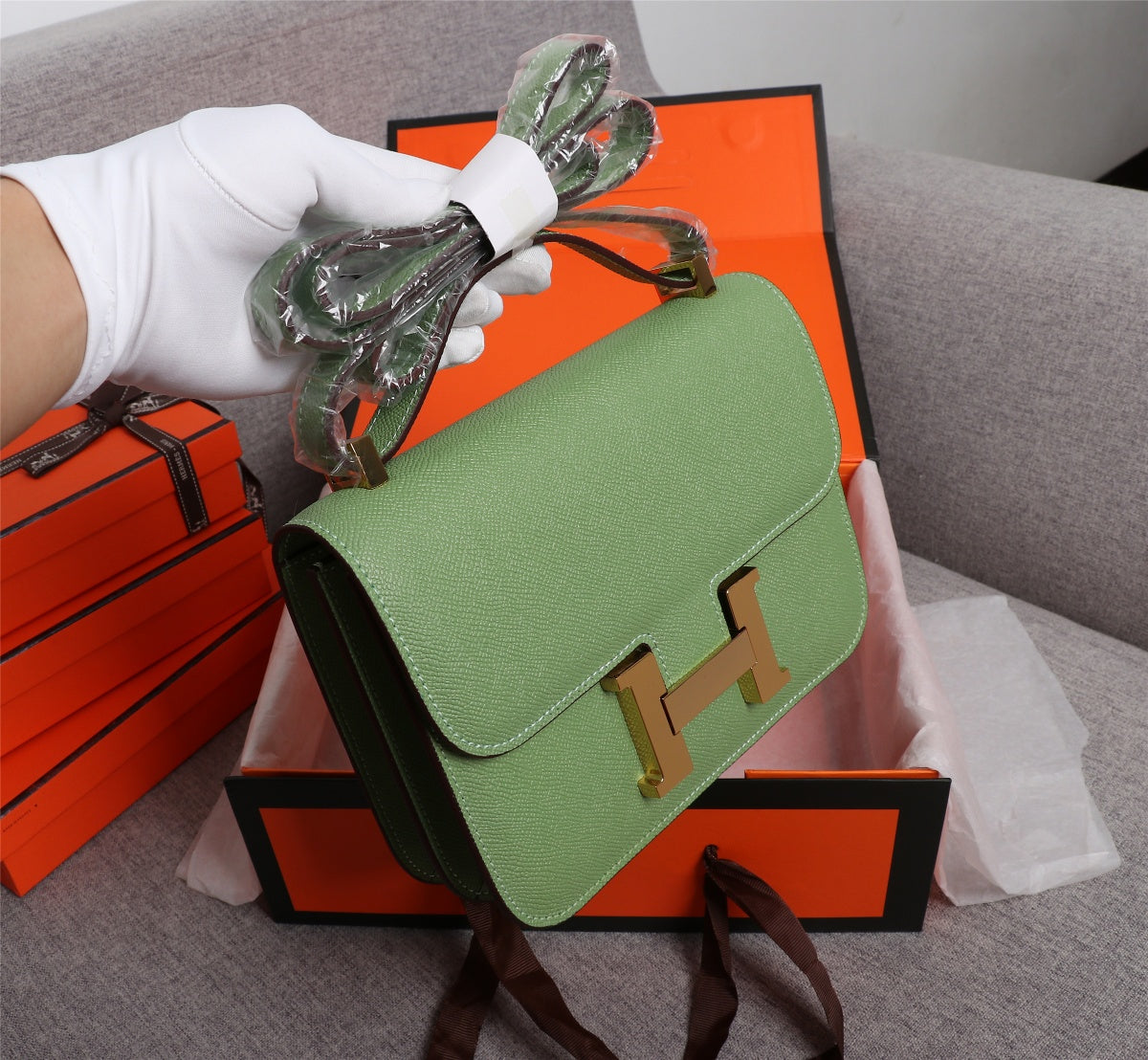 SAC HM CONSTANCE 19 PICKLE EPSOM QUINCAILLERIE DORÉ