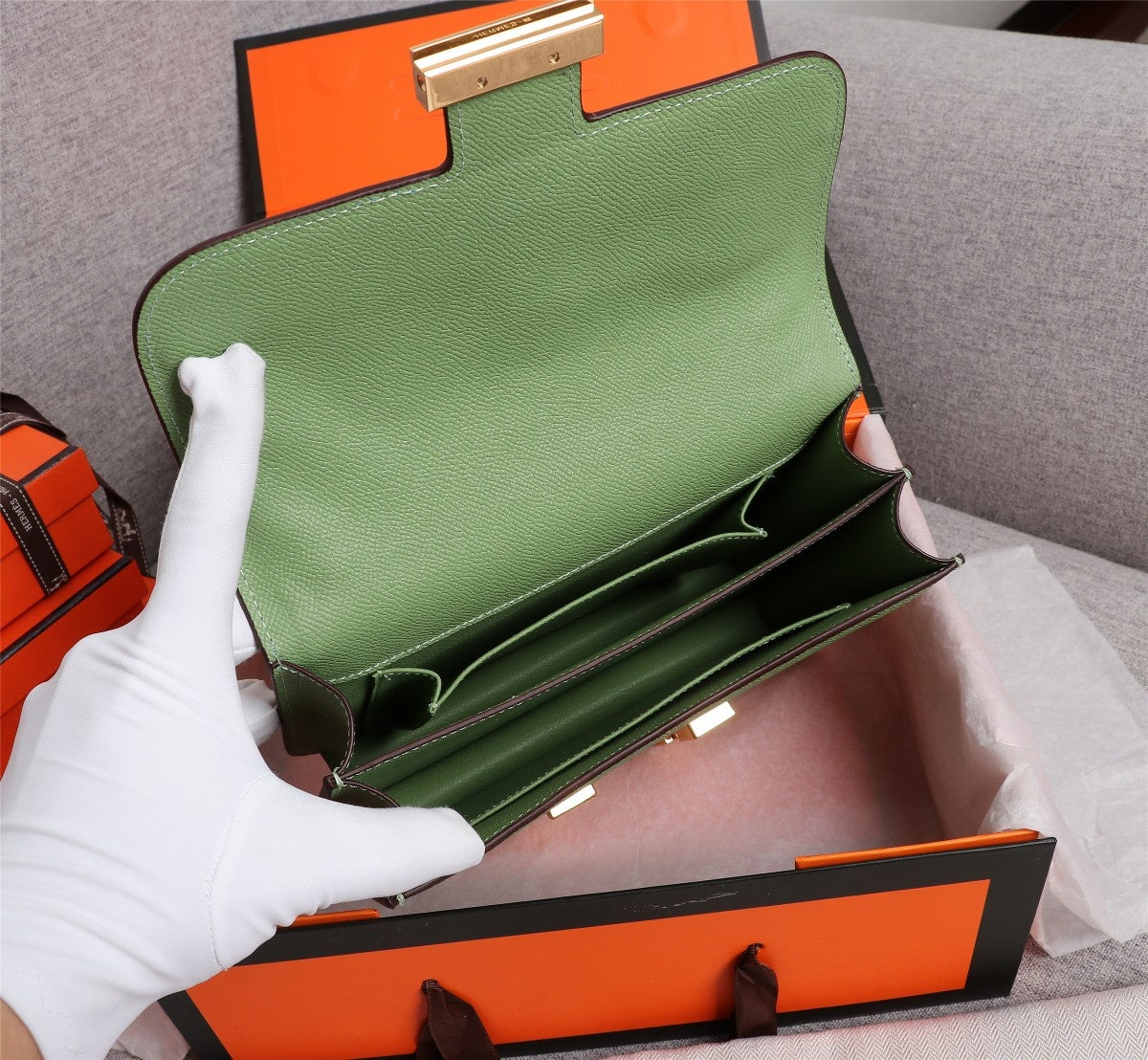 SAC HM CONSTANCE 19 PICKLE EPSOM QUINCAILLERIE DORÉ