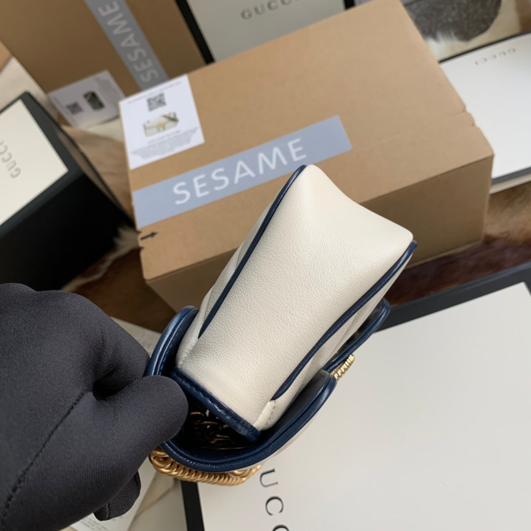 SAC À MAIN GG MARMONT 22 EN CUIR DE VEAU BLANC