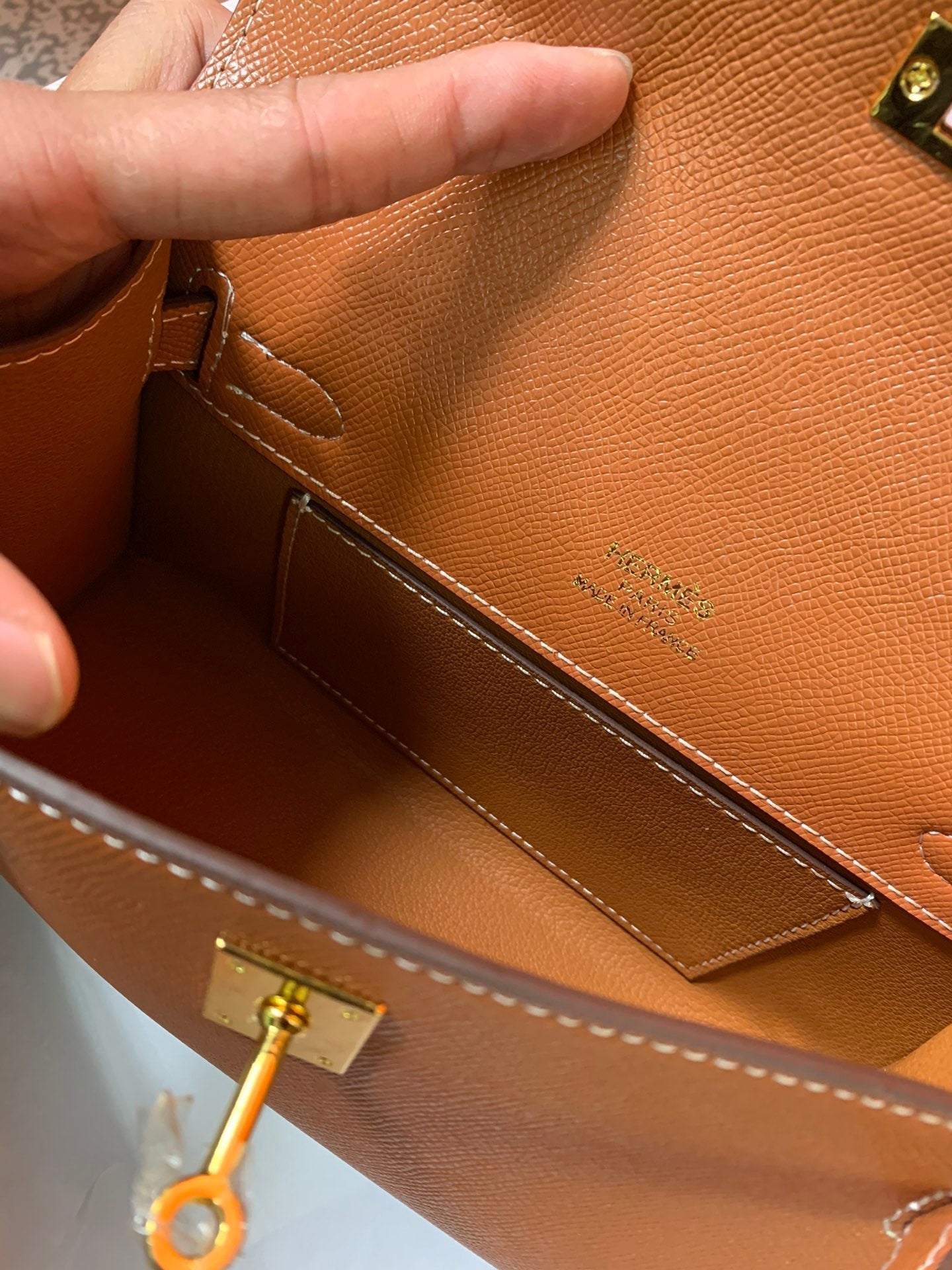 HM KELLY MINI POCHETTE 22 CIDRE EPSOM