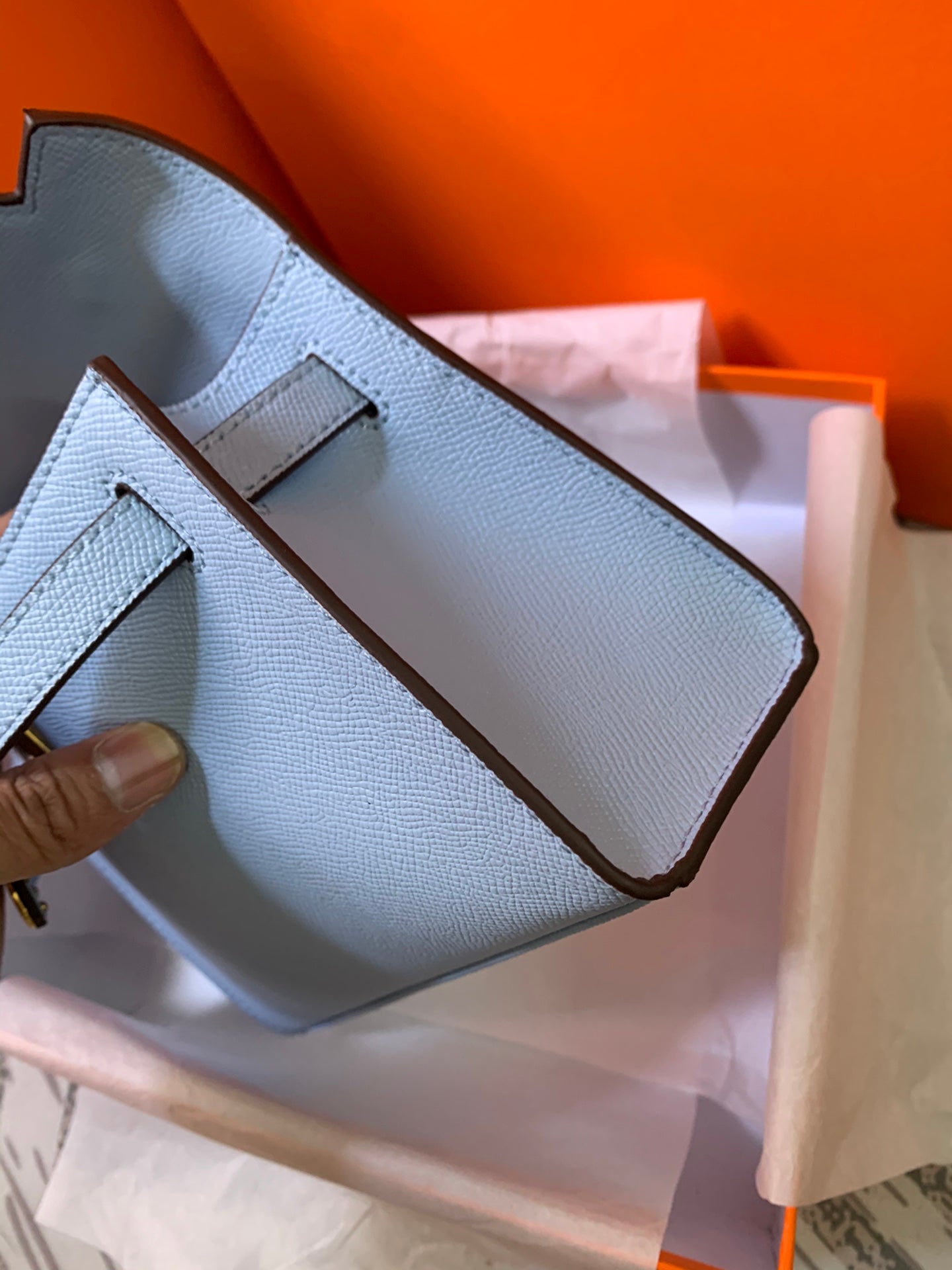 HM KELLY MINI POCHETTE 22 SAPHIR EPSOM