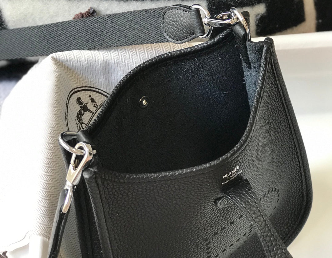 MINI EVELYNE 18CM NOIR TOGO QUINCAILLERIE ARGENTÉE