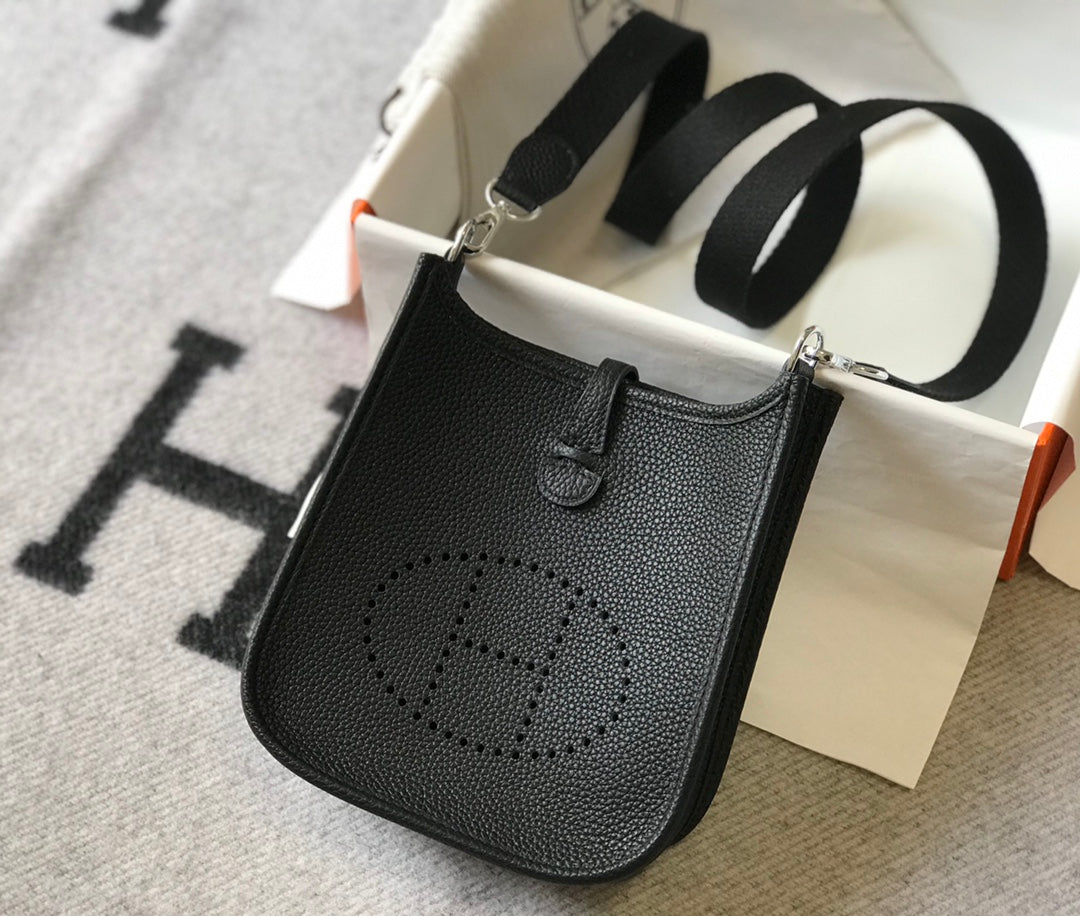 MINI EVELYNE 18CM NOIR TOGO QUINCAILLERIE ARGENTÉE
