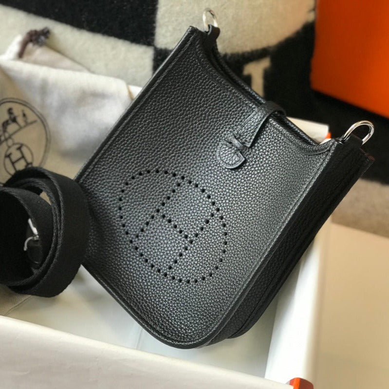 MINI EVELYNE 18CM NOIR TOGO QUINCAILLERIE ARGENTÉE