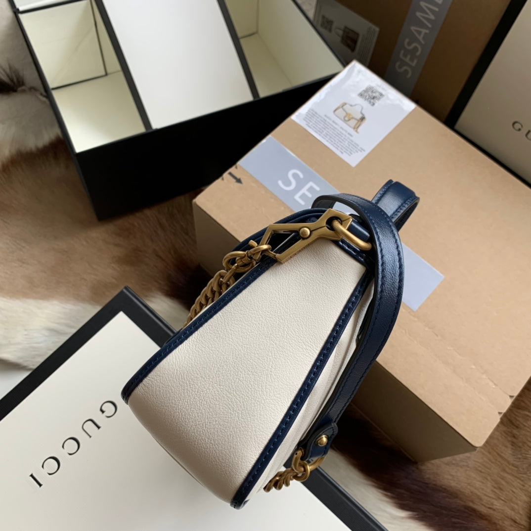 SAC À MAIN GG MARMONT MINI 21 EN CUIR DE VEAU BLANC