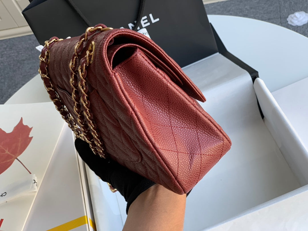SAC À RABAT MOYEN 25 VIN CAVIAR GHW