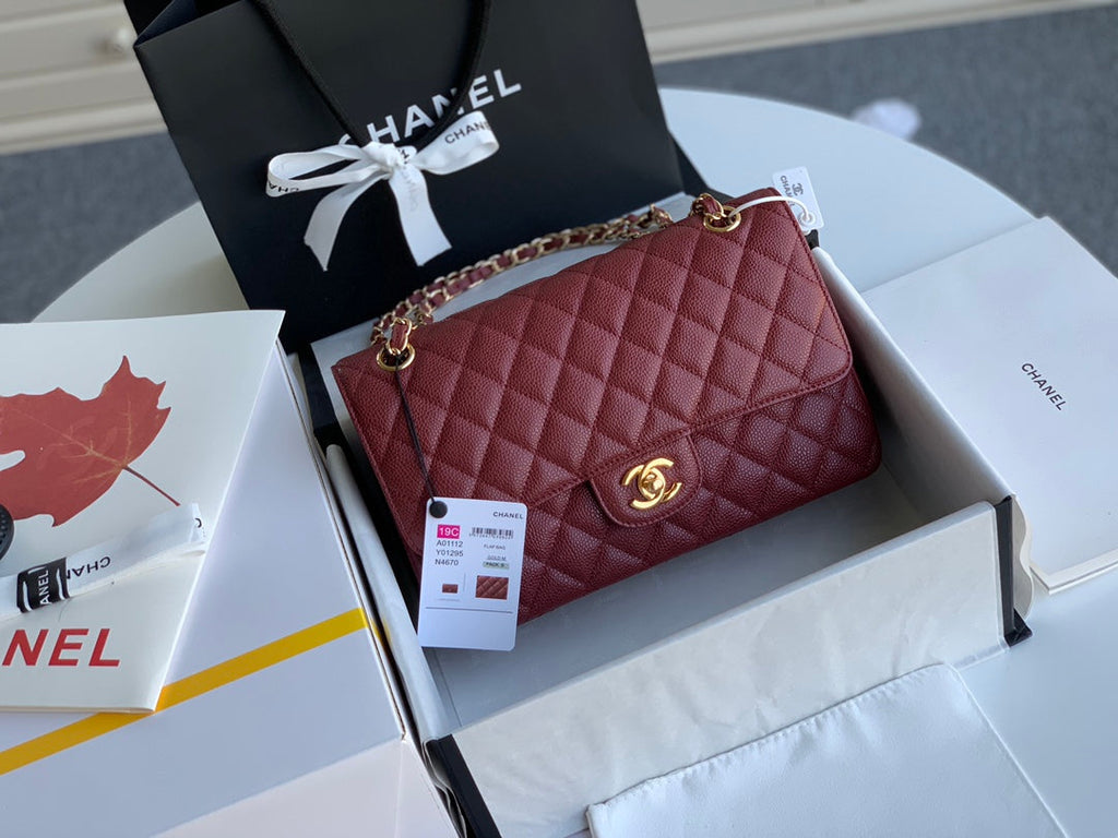 SAC À RABAT MOYEN 25 VIN CAVIAR GHW