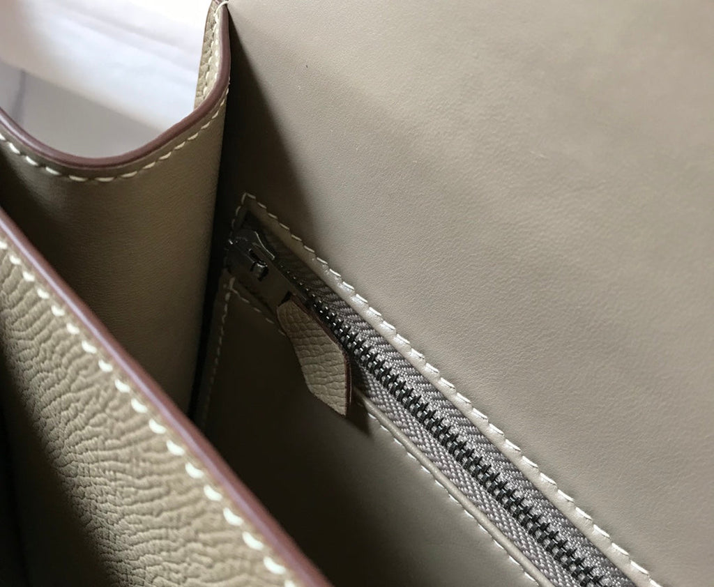 CONSTANCE 18 MARRON CLAIR EPSOM QUINCAILLERIE ARGENTÉE