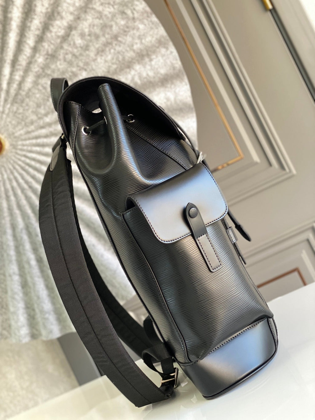 LV X SUPREME CHRISTOPHER SMALL BACKPACK 47 IN BLACK EPI CALFSKIN