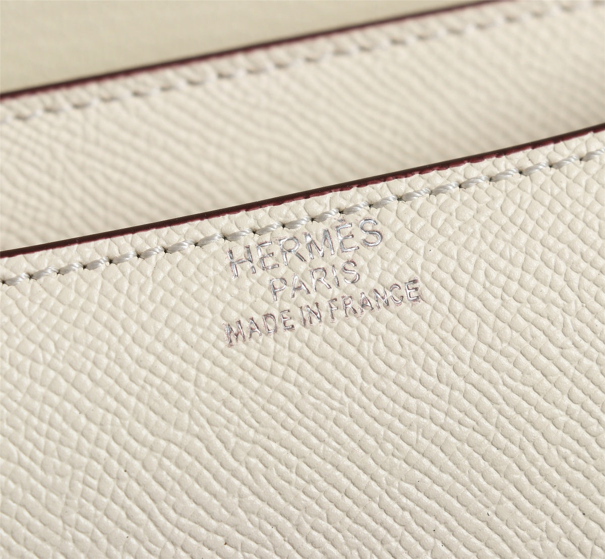SACS HM CONSTANCE 19 CRÈME EPSOM QUINCAILLERIE ARGENTÉE