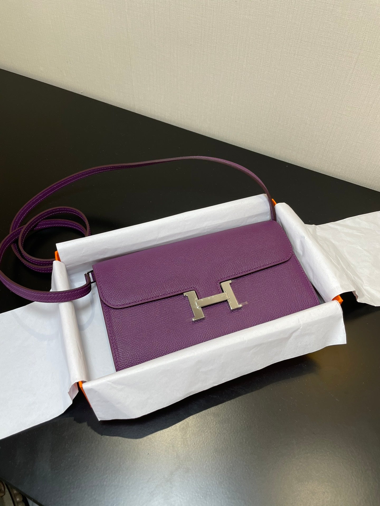 CONSTANCE TO GO 20,5 VIOLET EPSOM ARGENT QUINCAILLERIE
