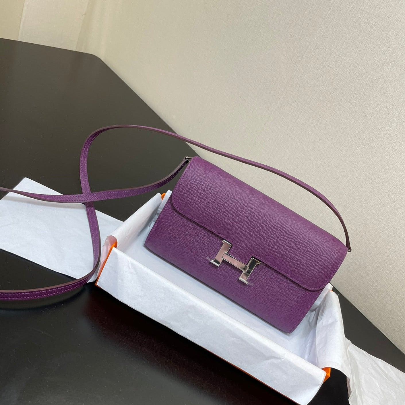 CONSTANCE TO GO 20,5 VIOLET EPSOM ARGENT QUINCAILLERIE