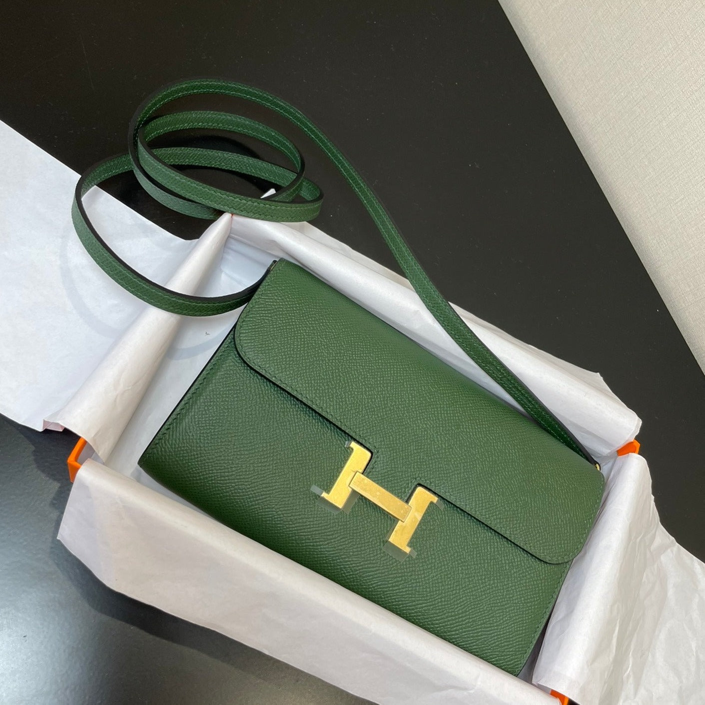 CONSTANCE TO GO 20,5 VERT FONCÉ EPSOM GOLD HARDWARE