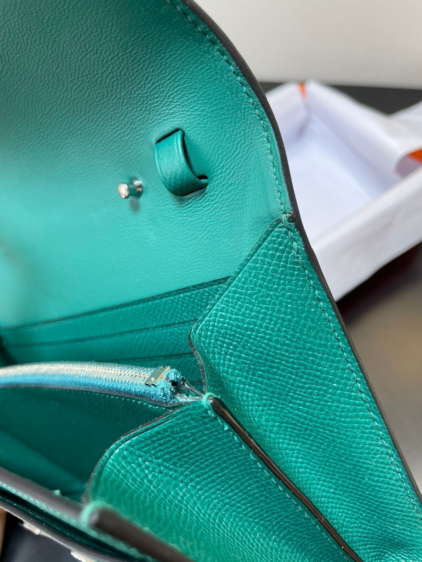 CONSTANCE TO GO 20.5 BLEU VERT EPSOM ARGENT QUINCAILLERIE