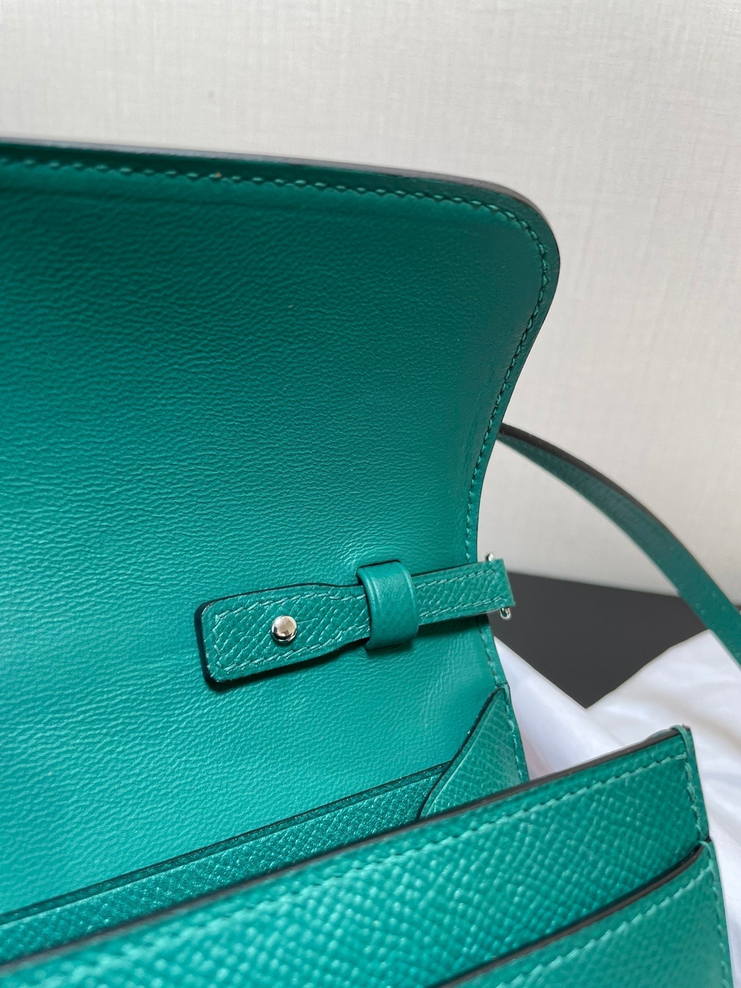 CONSTANCE TO GO 20.5 BLEU VERT EPSOM ARGENT QUINCAILLERIE
