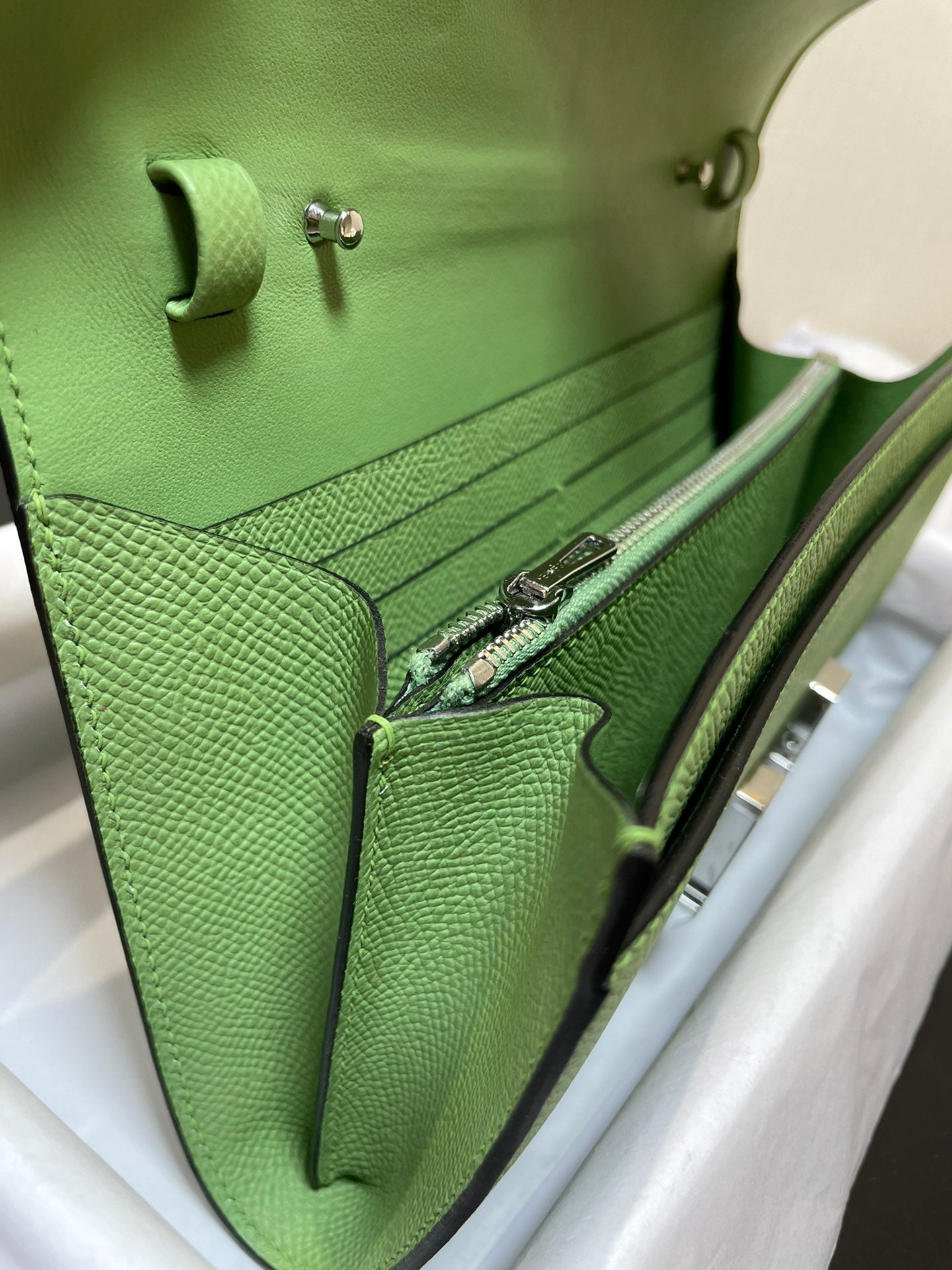 CONSTANCE GO 20.5 GREEN EPSOM SILVER HARDWARE