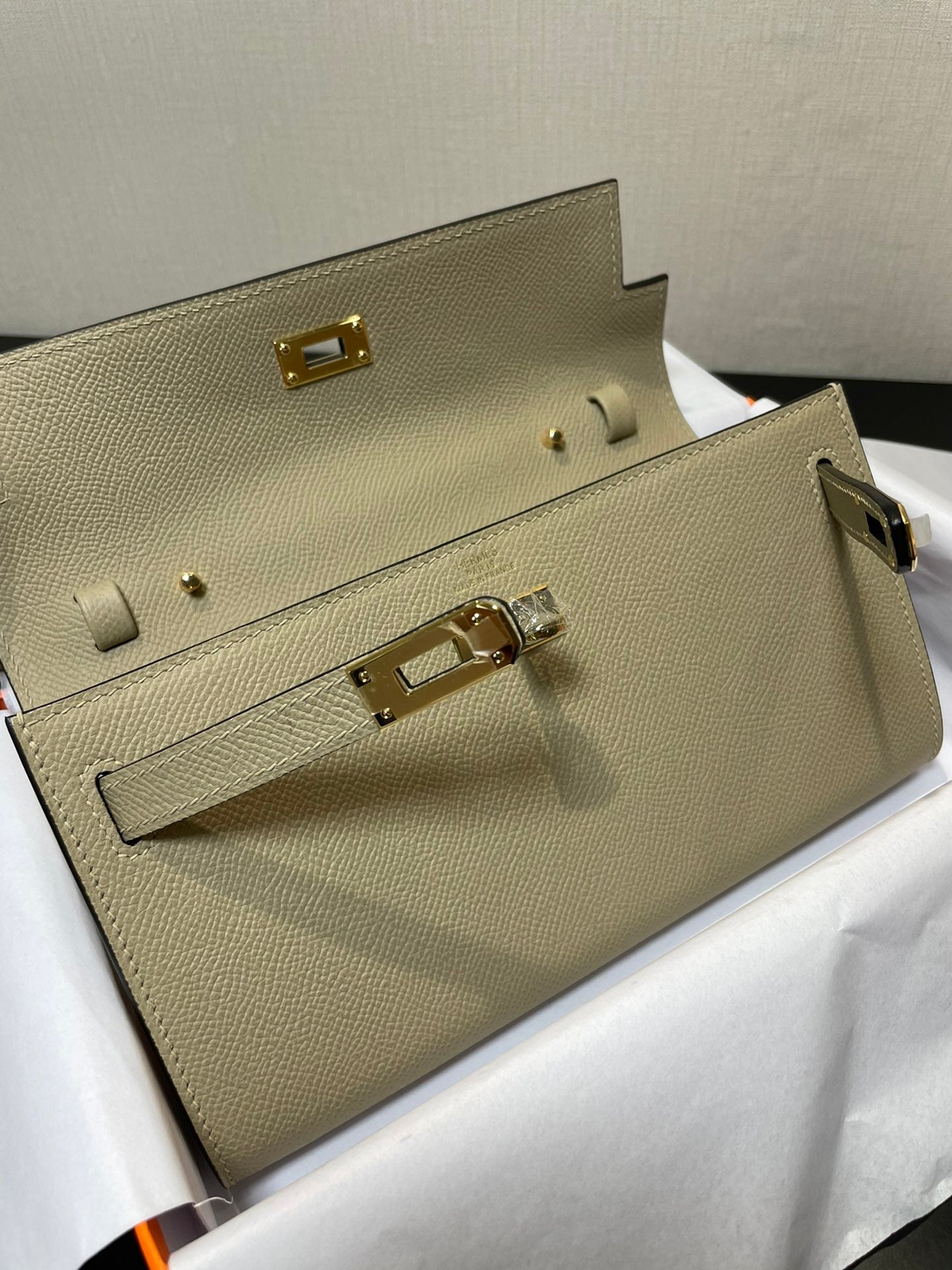 PORTEFEUILLE KELLY TO GO 20,5 LICHEN EPSOM GOLD HARDWARE