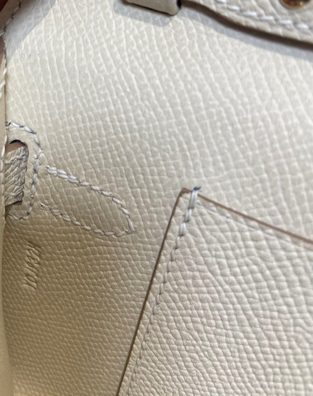 KELLY WOC 20,5 BLANC EPSOM ARGENT QUINCAILLERIE