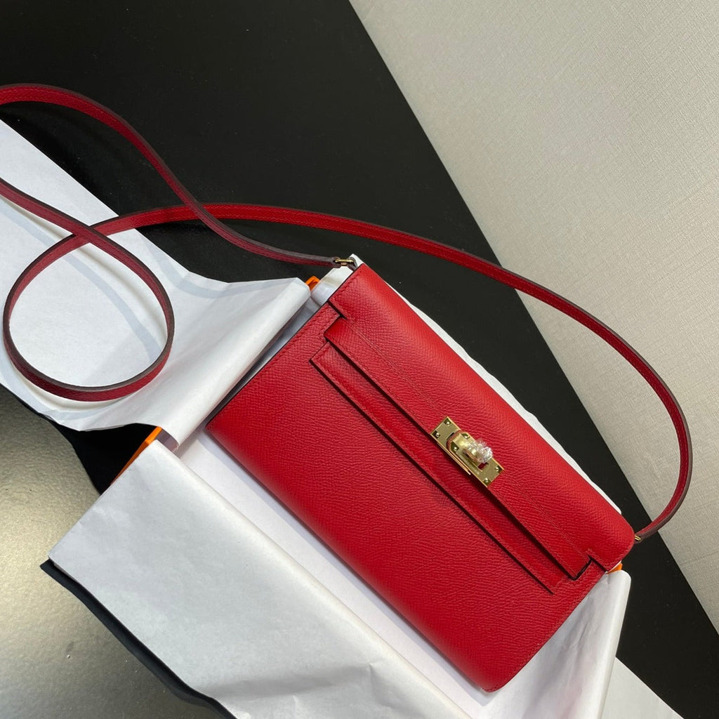 KELLY WOC 20.5 RED EPSOM GOLD HARDWARE