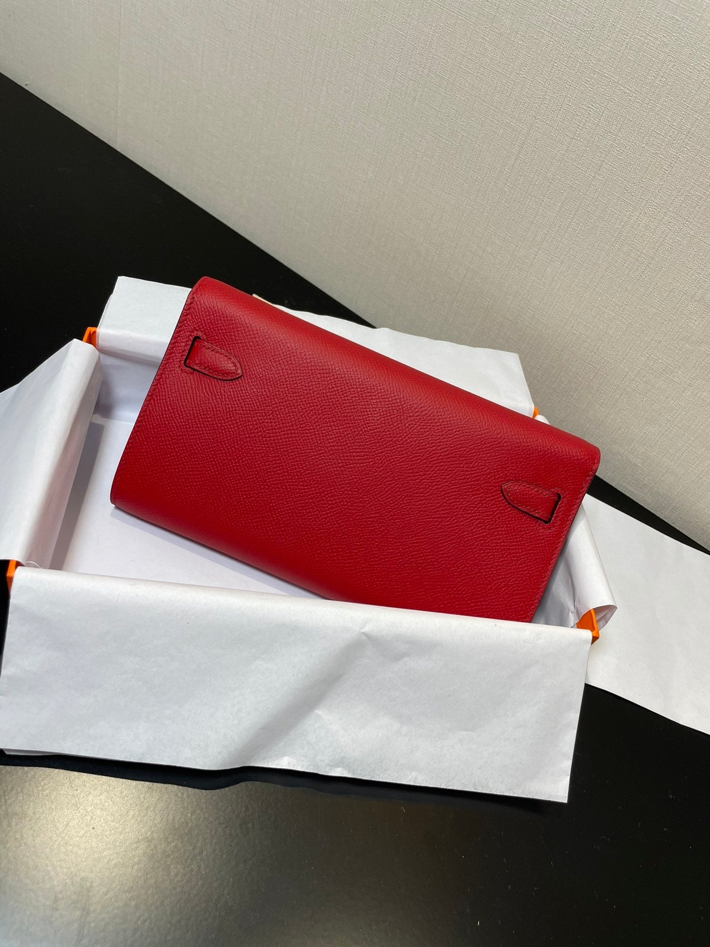 KELLY WOC 20.5 RED EPSOM GOLD HARDWARE