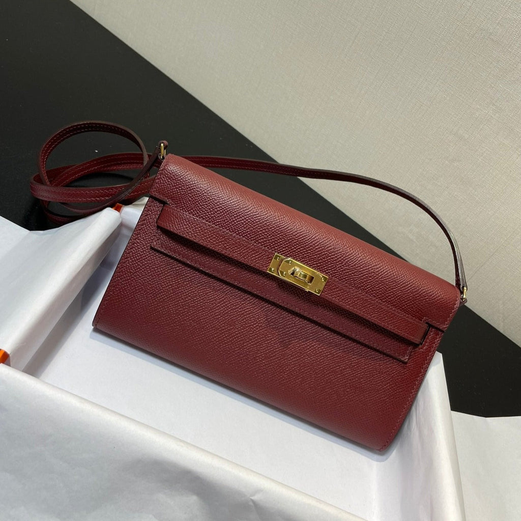 KELLY TO GO WALLET 20.5 ROUGH H EPSOM GOLD HARDWARE