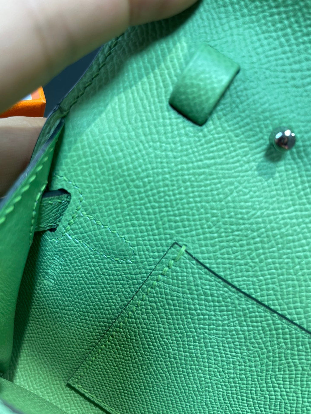 KELLY WOC 20,5 VERT EPSOM ARGENT QUINCAILLERIE