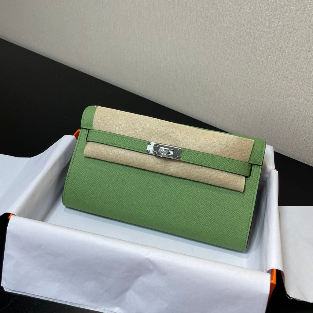 KELLY WOC 20,5 VERT EPSOM ARGENT QUINCAILLERIE