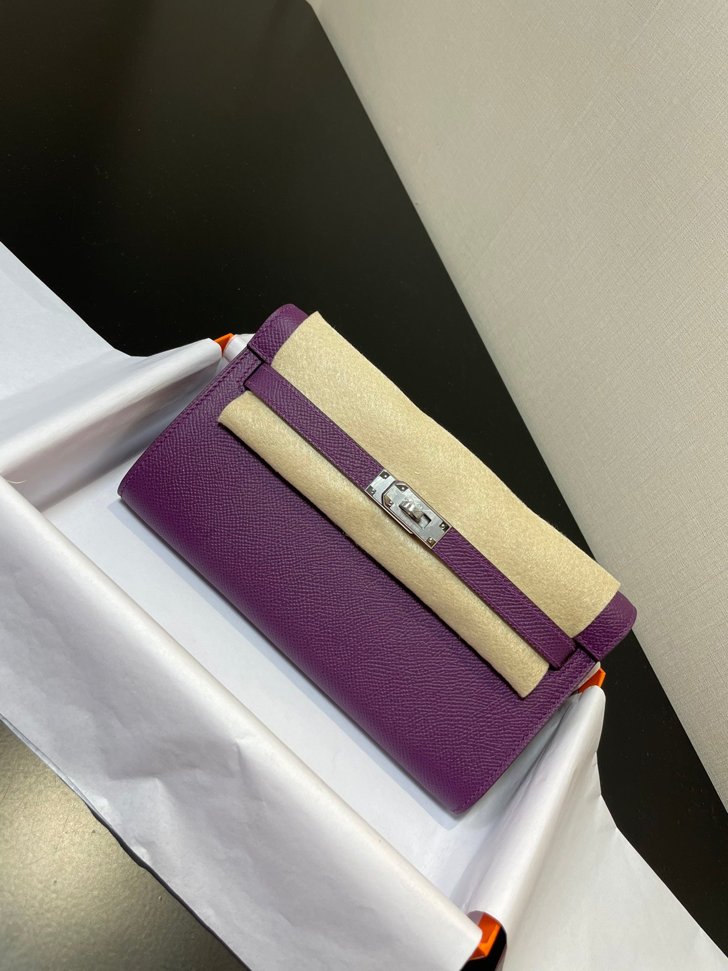 KELLY WOC 20,5 VIOLET EPSOM ARGENT QUINCAILLERIE