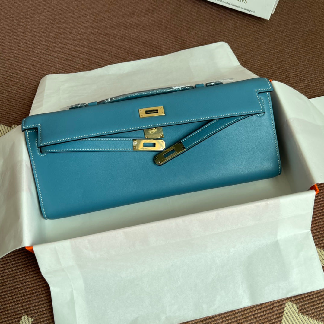 HM ケリーカット 31cm ライトブルー スイフトレザー GHW