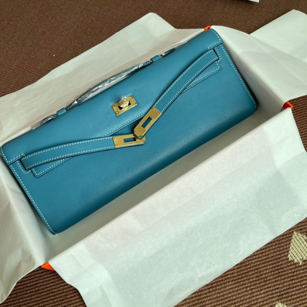 HM ケリーカット 31cm ライトブルー スイフトレザー GHW