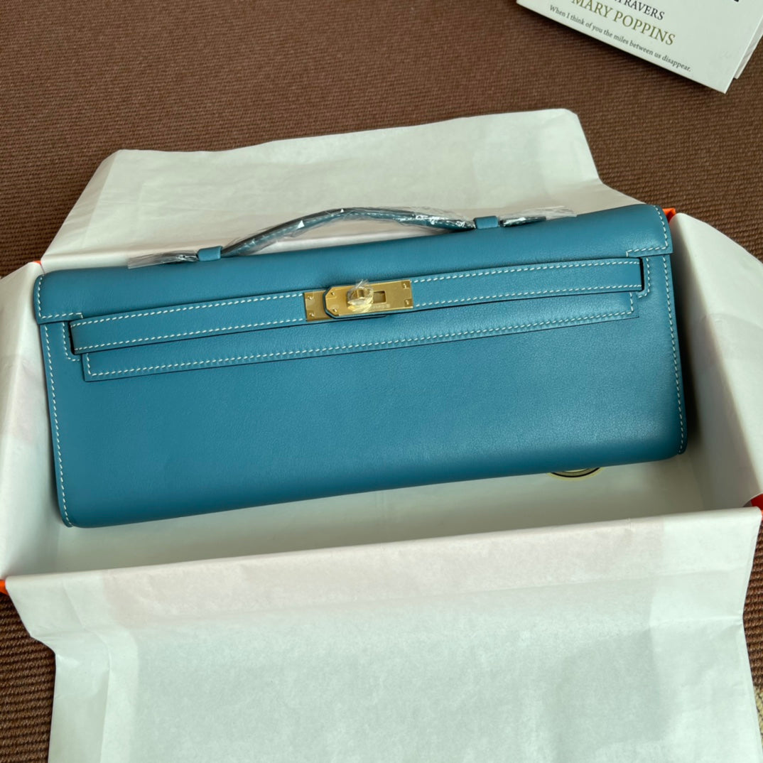 HM ケリーカット 31cm ライトブルー スイフトレザー GHW