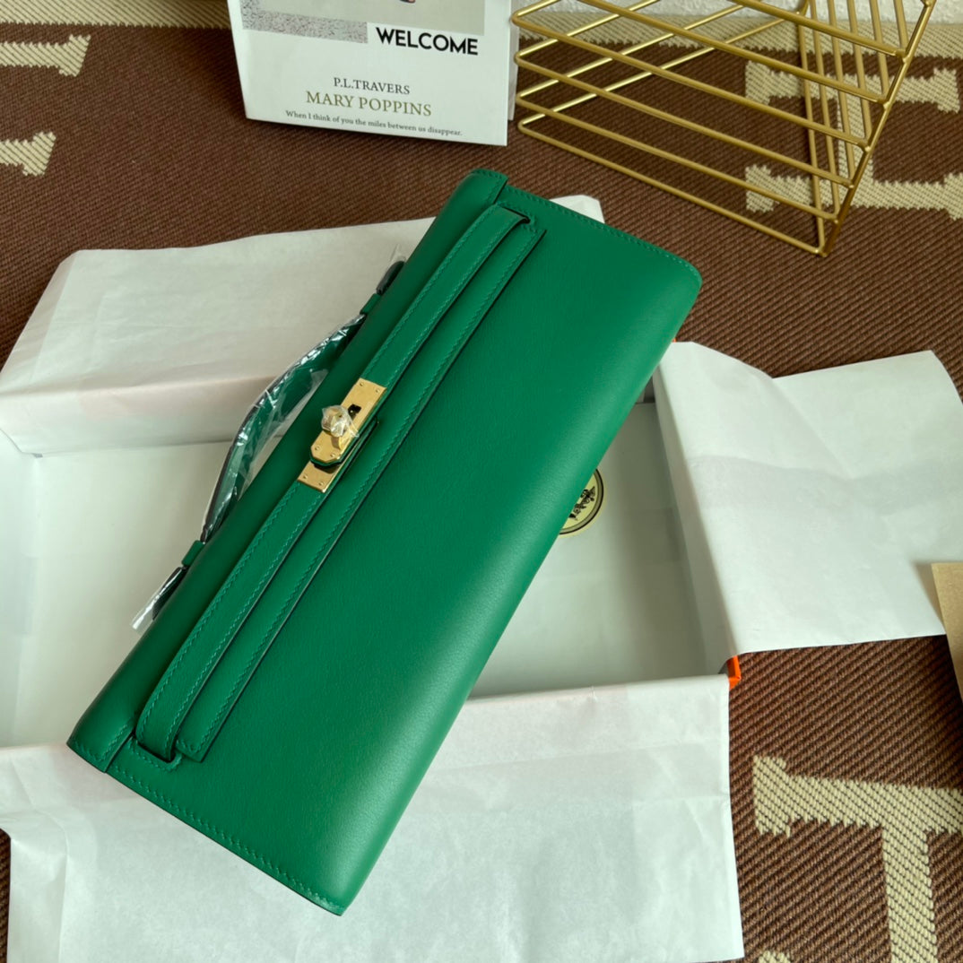 HM ケリーカット 31cm グリーン スイフトレザー GHW