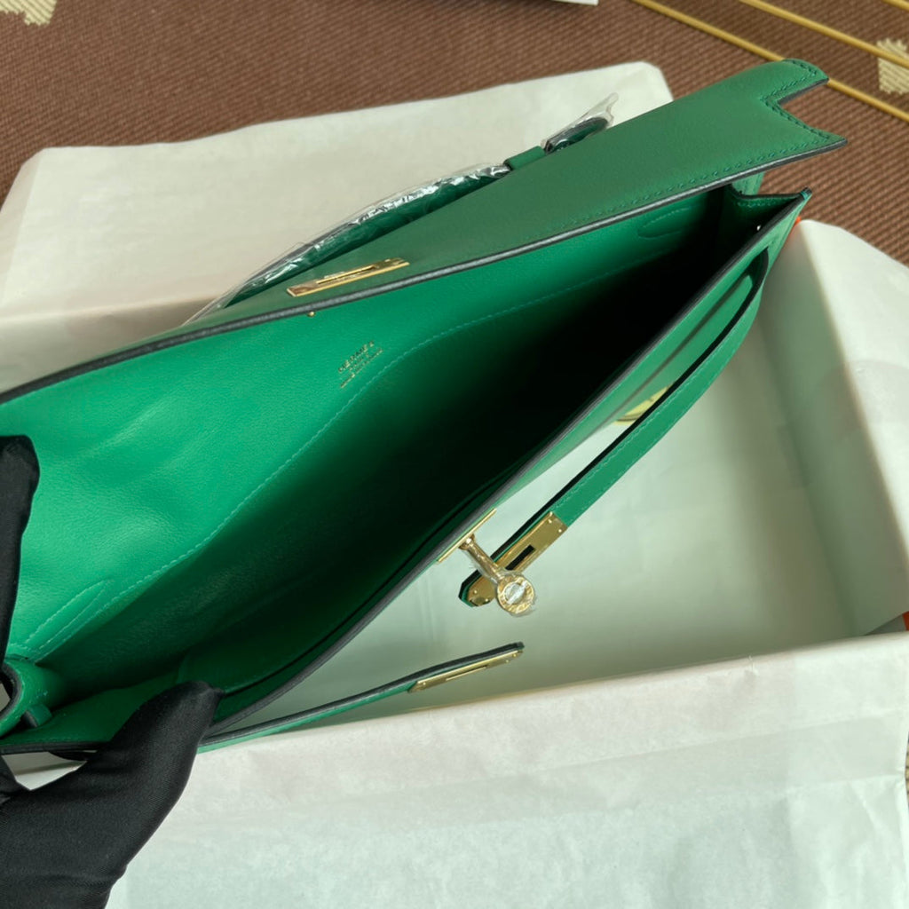 HM ケリーカット 31cm グリーン スイフトレザー GHW