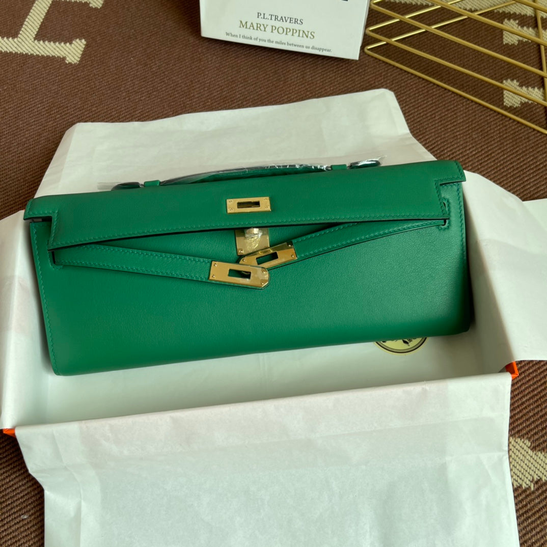 HM ケリーカット 31cm グリーン スイフトレザー GHW