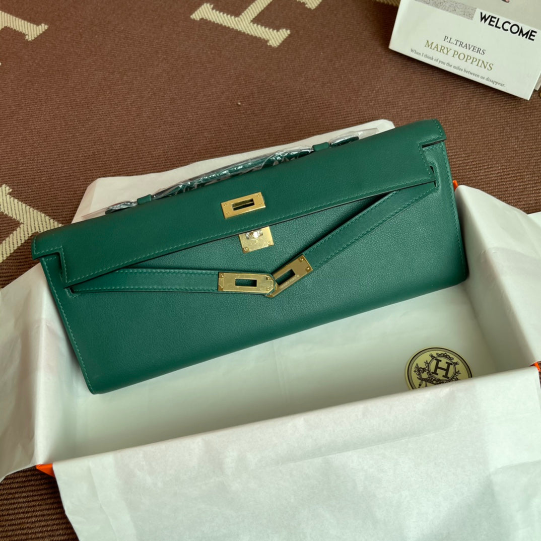 HM ケリーカット 31cm ダークグリーン スイフトレザー GHW