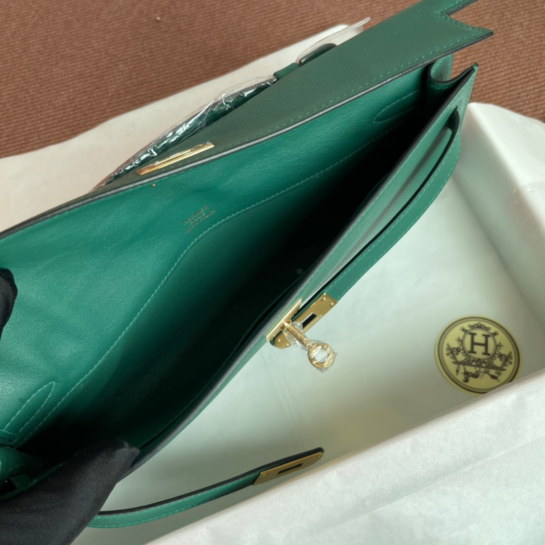 HM ケリーカット 31cm ダークグリーン スイフトレザー GHW