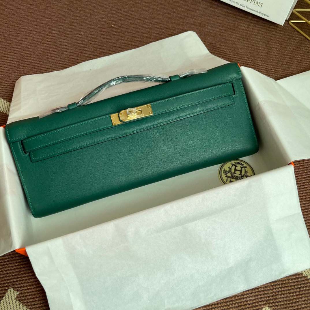 HM ケリーカット 31cm ダークグリーン スイフトレザー GHW