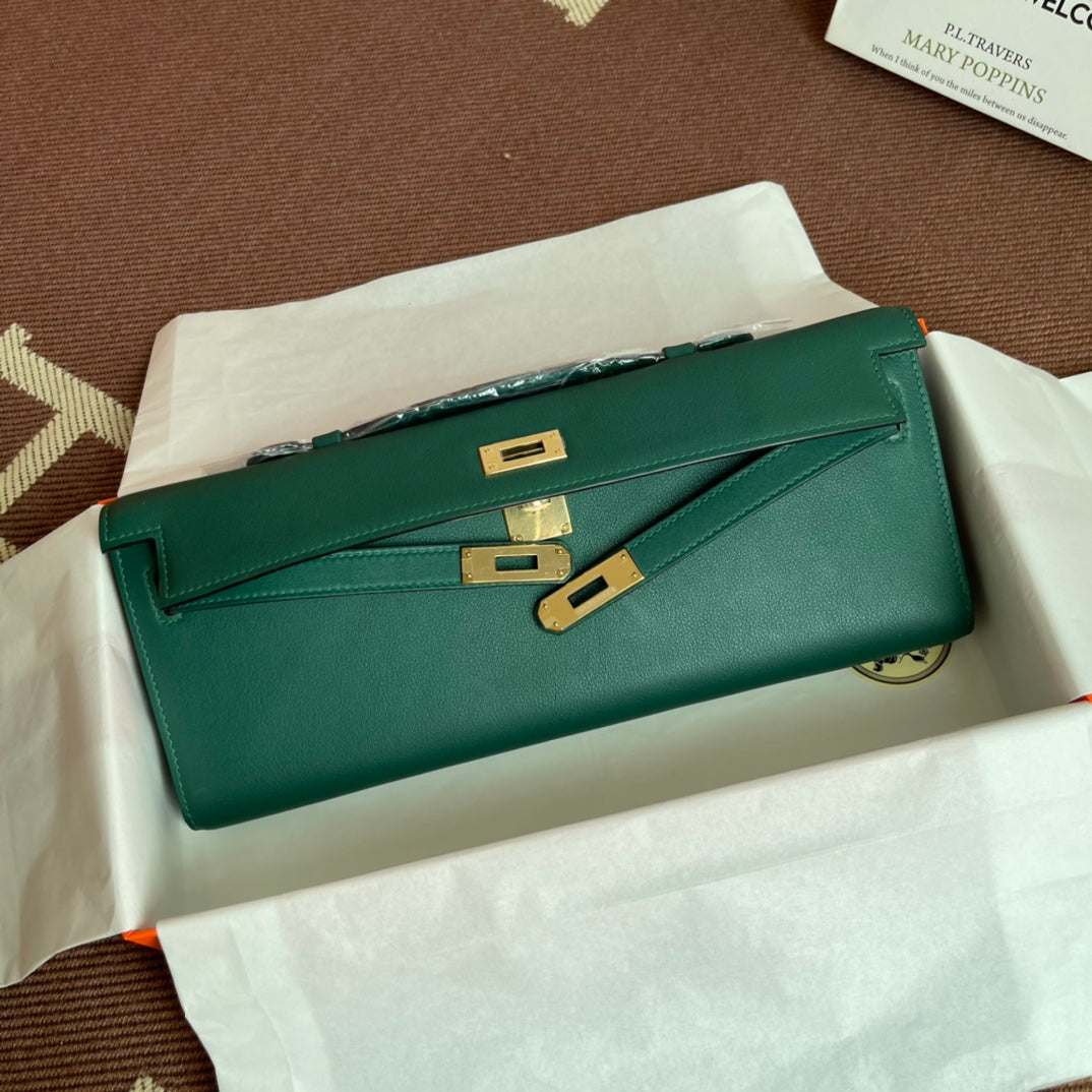 HM ケリーカット 31cm ダークグリーン スイフトレザー GHW