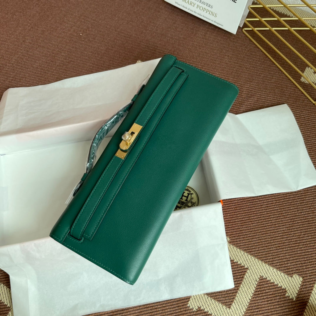 HM ケリーカット 31cm ダークグリーン スイフトレザー GHW