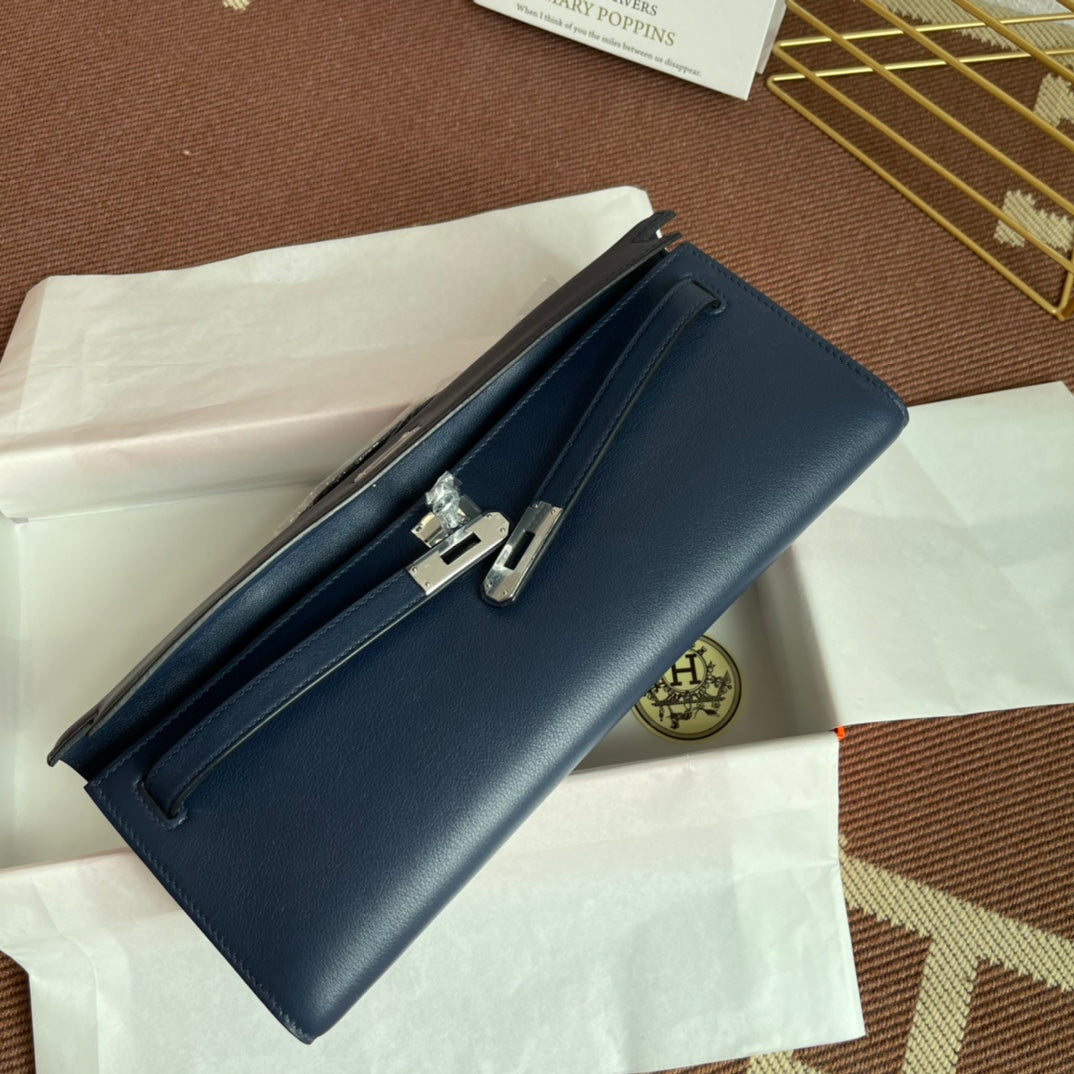 HM ケリーカット 31cm ネイビー スイフト レザーショーツ